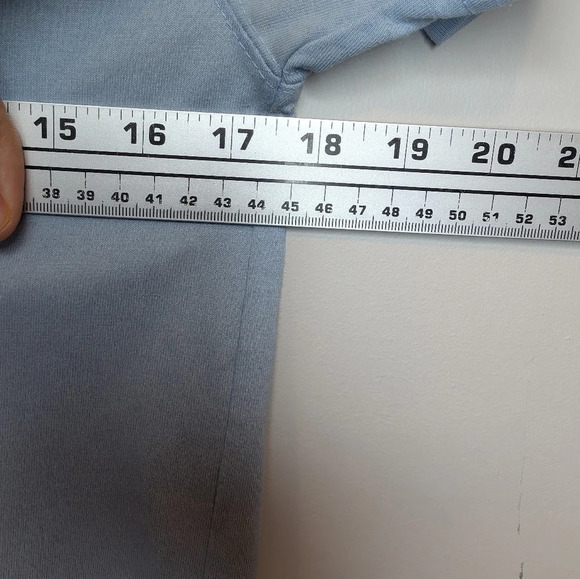 Vintage Paradise Bay Petites Blue Embroidered Basic Tee - Shoulder Pads - Picture 6 of 11